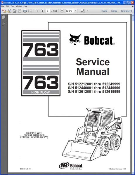 bobcat 763 parts list